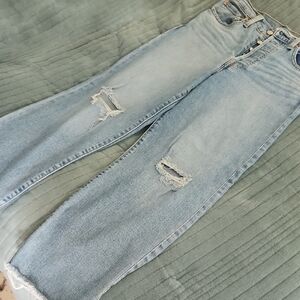 Levi's Trendy Light Blue Distressed Cropped Jeans